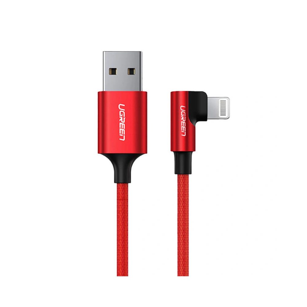 Hurtownia GSM - Úhlový kabel UGREEN US299 USB-A/Lightning 2.4A, 1m (červený) - UGR1459 - {ean13} - Hurt