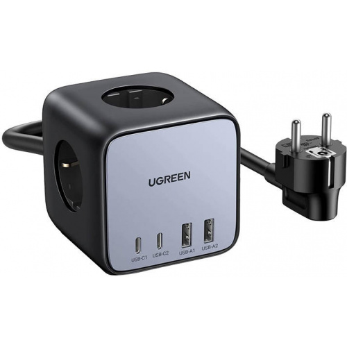 Ugreen Distributor - 6957303861132 - UGR1464 - UGREEN CD268 DigiNest Cube Power Strip, 65W, 1.8m (black) - B2B homescreen