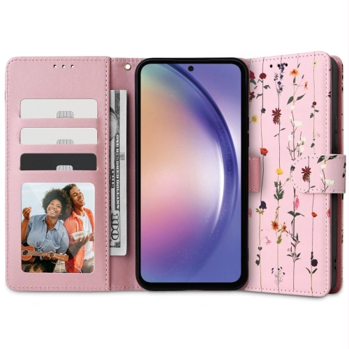 Etui Tech-Protect Wallet Samsung Galaxy A54 5G Garden Pink