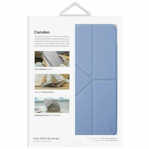 Etui UNIQ Camden Apple iPad 10.9" 2022 / 11" 2025 niebieski/northern blue Antimicrobial