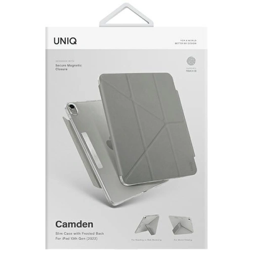 Etui UNIQ Camden Apple iPad 10.9" 2022 / 11" 2025 szary/grey fossil Antimicrobial