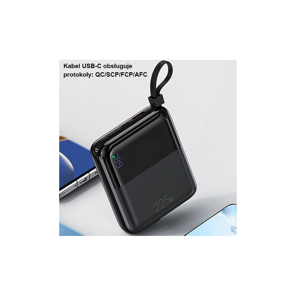 Hurtownia GSM - Powerbank USAMS PB69 10000mAh 22.5W QC3.0+PD Fast Charge Digital Display czarny/black (US-CD186) - USA915 - {ean13} - Hurt