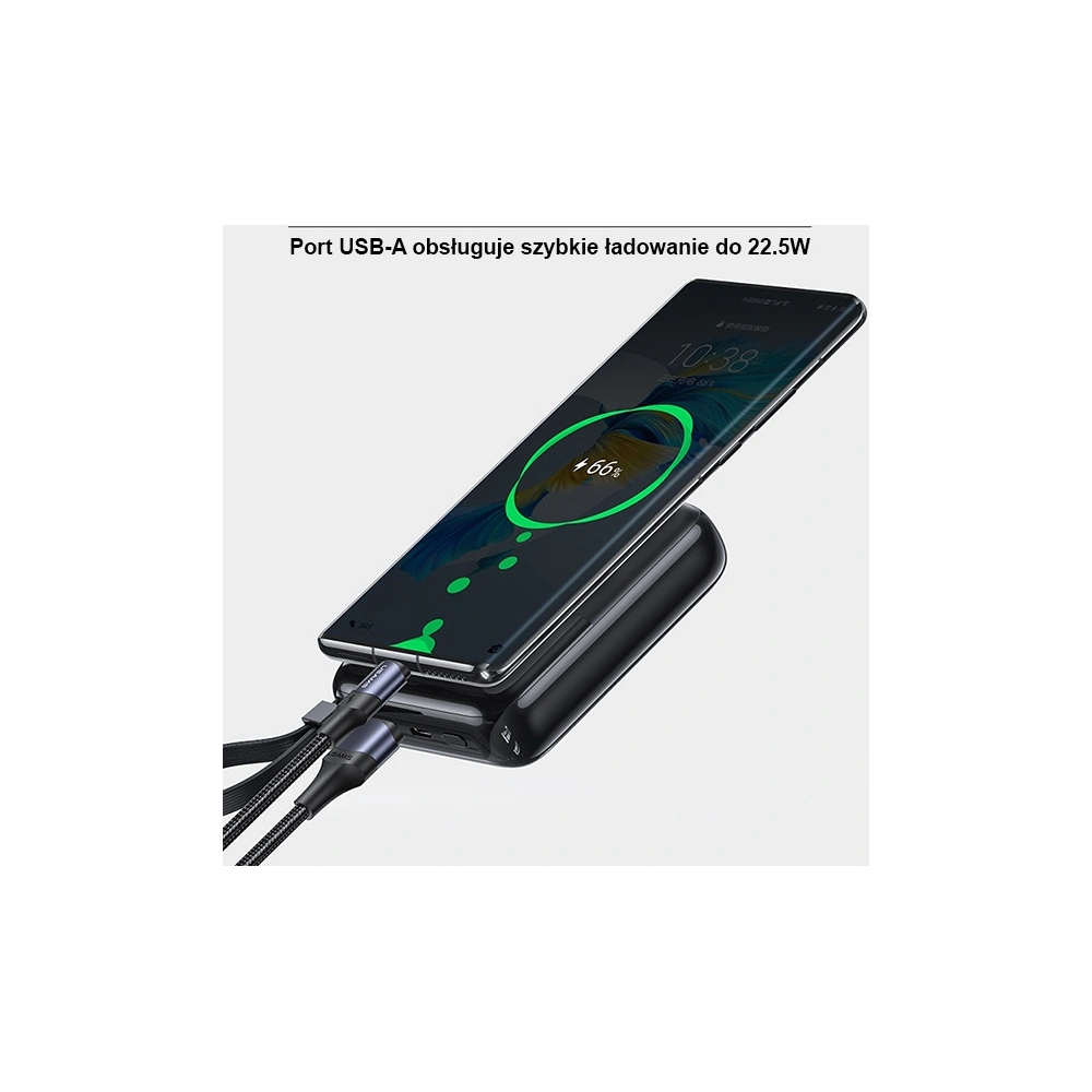 Hurtownia GSM - Powerbank USAMS PB69 10000mAh 22.5W QC3.0+PD Fast Charge Digital Display czarny/black (US-CD186) - USA915 - {ean13} - Hurt