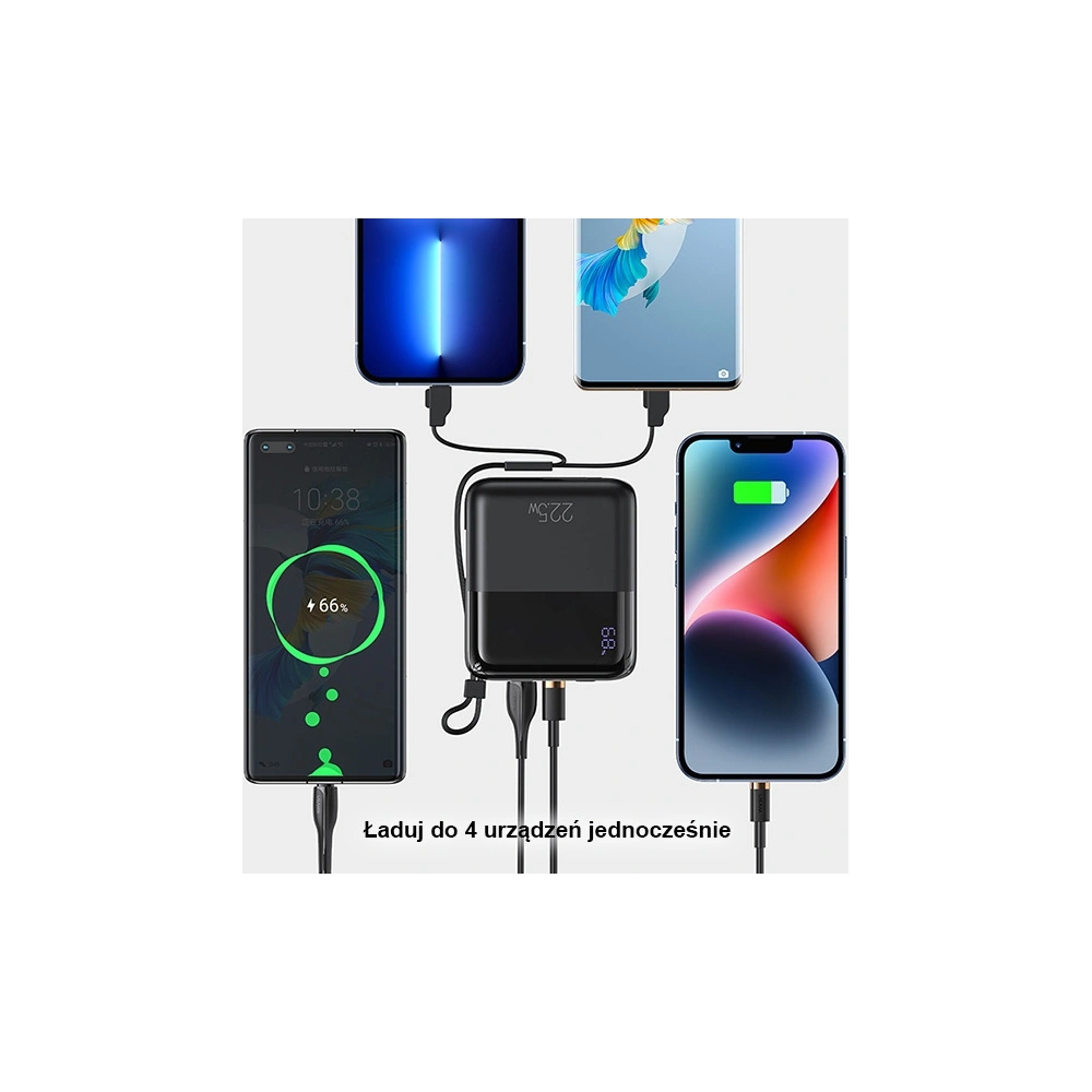 Hurtownia GSM - Powerbank USAMS PB69 10000mAh 22.5W QC3.0+PD Gyors Töltés Digitális Kijelző fekete (US-CD186) - USA915 - {ean13} - Hurt