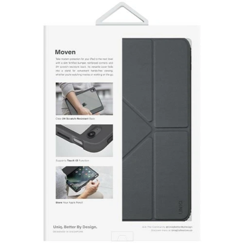 Etui UNIQ Moven Apple iPad 10.9" 2022 / 11" 2025 szary/charcoal grey