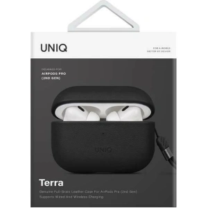 Etui UNIQ Terra Apple AirPods Pro 2 Genuine Leather czarny/dallas black