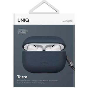Etui UNIQ Terra Apple AirPods Pro 2 Genuine Leather niebieski/space blue