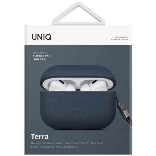 Etui UNIQ Terra Apple AirPods Pro 2 Genuine Leather niebieski/space blue