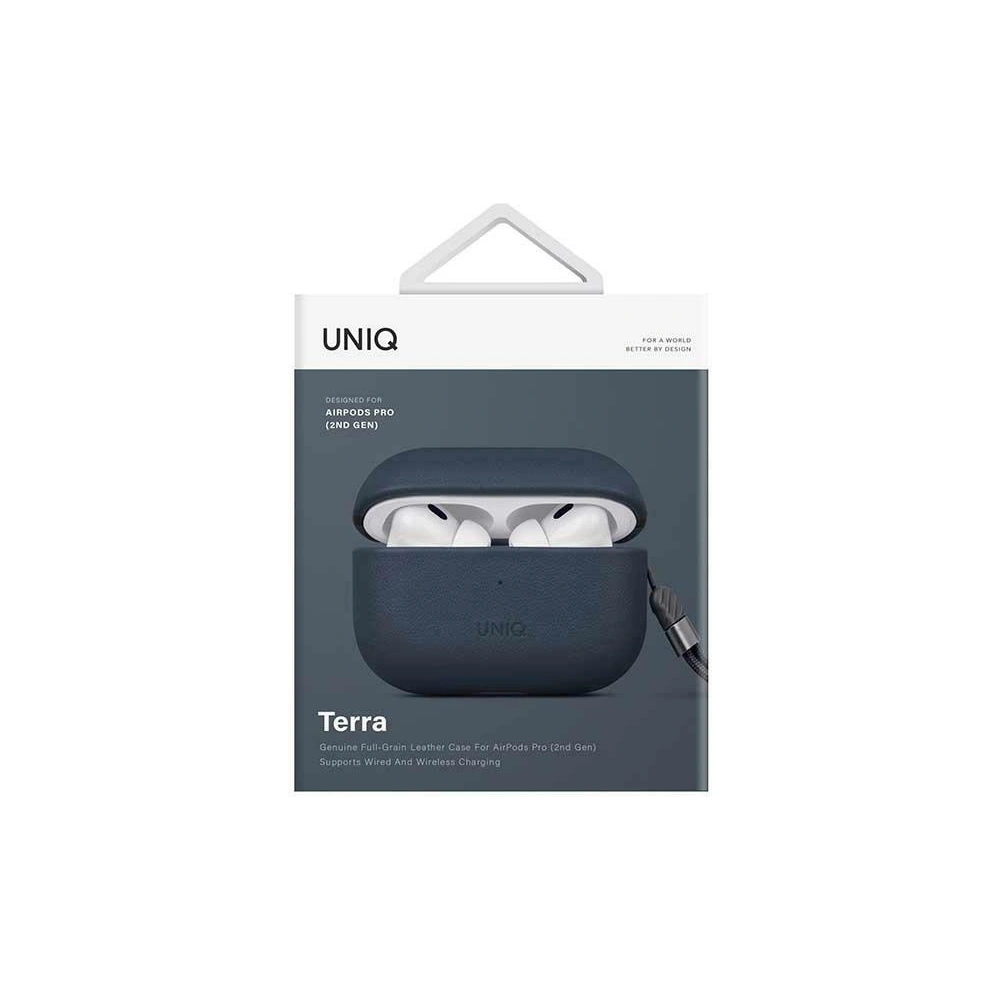 Hurtownia GSM - Etui UNIQ Terra Apple AirPods Pro 2 valódi bőr kék/űrkék - UNIQ869 - {ean13} - Hurt