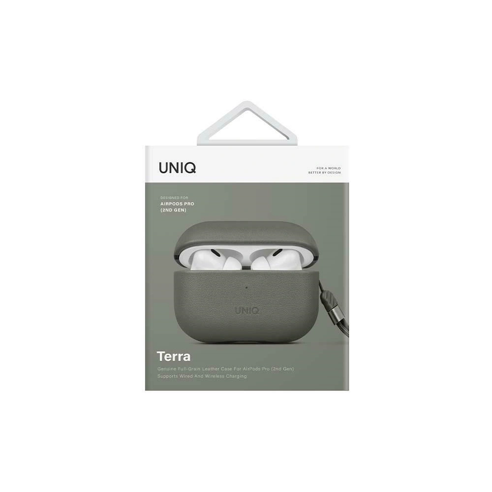 Hurtownia GSM - Etui UNIQ Terra Apple AirPods Pro 2 echtes Leder grün/lichen green - UNIQ870 - {ean13} - Hurt