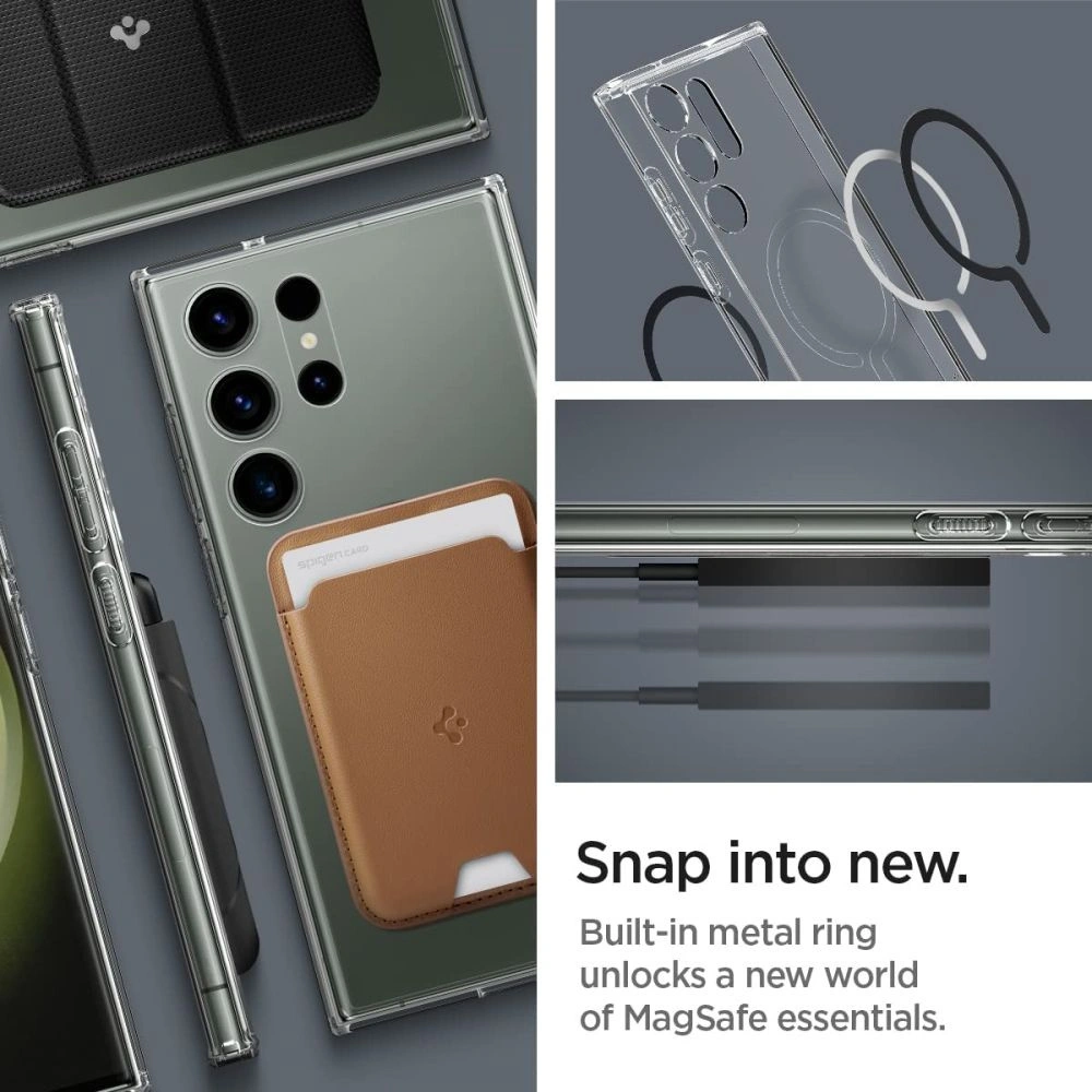 Hurtownia GSM - Etui Spigen Ultra Hybrid OneTap Ring MagSafe Samsung Galaxy S23 Ultra Fekete - SPN2789 - {ean13} - Hurt