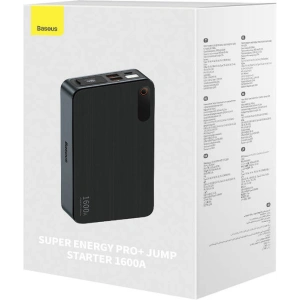 Powerbank / Rozrusznik Baseus Super Energy PRO Car Jump Starter, 1600A, USB (czarny)