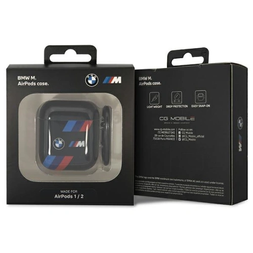 Etui BMW BMA222SOTK Apple AirPods 2/1 czarny/black Tricolor Stripes
