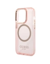 Hurtownia GSM - Etui Guess GUHMP14XHTCMP Apple iPhone 14 Pro Max rózsaszín/pink kemény hátlap Aranykeretes Áttetsző MagSafe - GUE2429 - {ean13} - Hurt