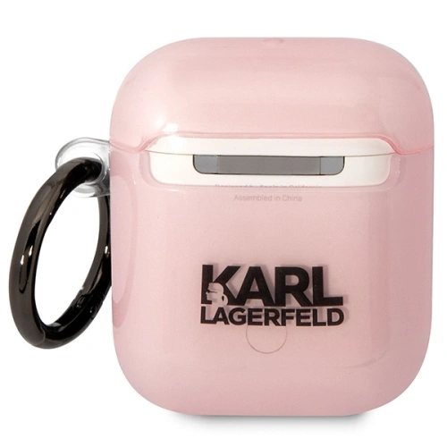 Etui Karl Lagerfeld KLA2HNCHTCP Apple AirPods 2/1 różowy/pink Ikonik Choupette