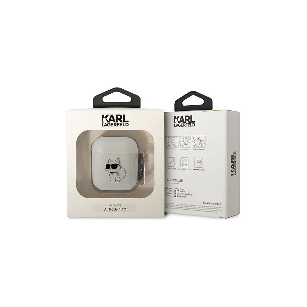 Hurtownia GSM - Karl Lagerfeld Apple Case KLA2HNCHTCT AirPods 2/1 transparent Ikonik Choupette - KLD1499 - {ean13} - Hurt