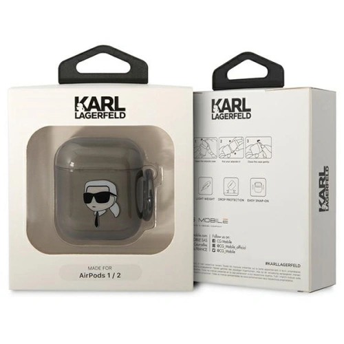 Etui Karl Lagerfeld KLA2HNIKTCK Apple AirPods 2/1 czarny/black Karl`s Head