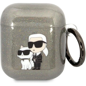 Hurtownia GSM - Etui Karl Lagerfeld KLA2HNKCTGK Apple AirPods 2/1 černý/black Gliter Karl&Choupette - KLD1502 - {ean13} - Hurt