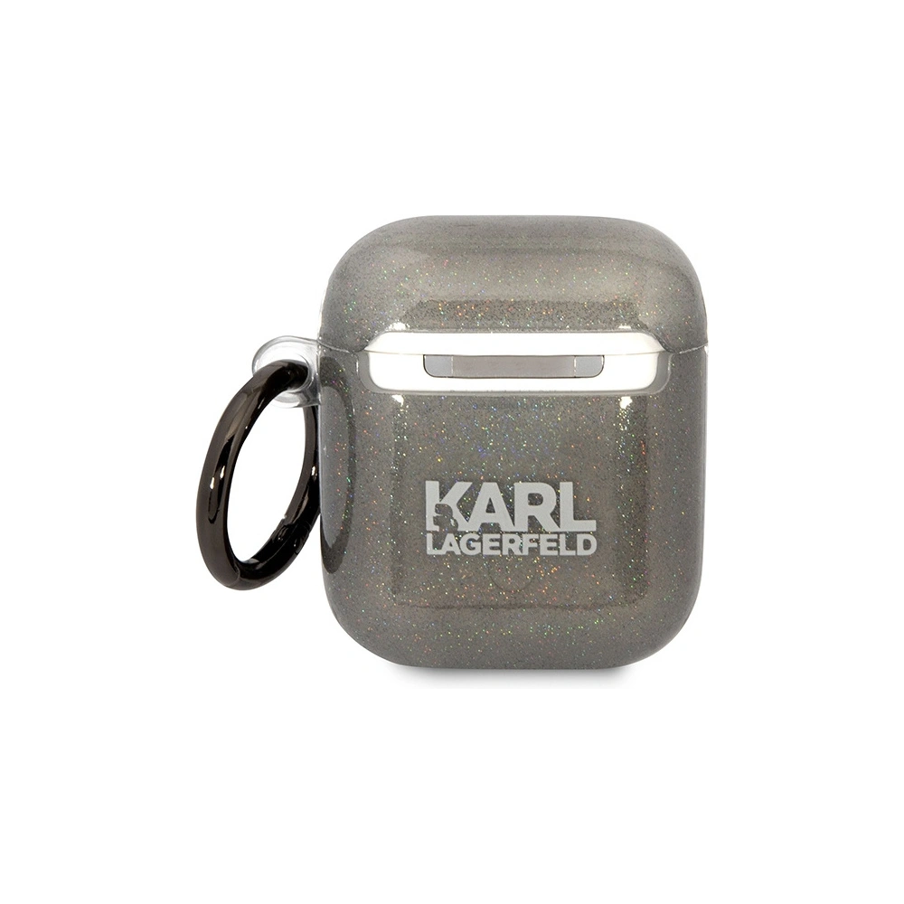 Hurtownia GSM - Karl Lagerfeld Apple Case KLA2HNKCTGK AirPods 2/1 schwarz/schwarz Gliter Karl&Choupette - KLD1502 - {ean13} - Hurt