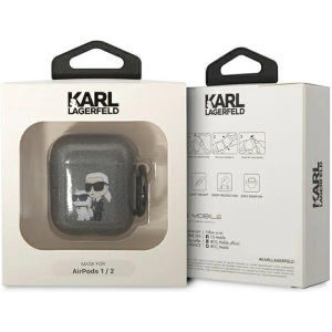Hurtownia GSM - Etui Karl Lagerfeld KLA2HNKCTGK Apple AirPods 2/1 černý/black Gliter Karl&Choupette - KLD1502 - {ean13} - Hurt