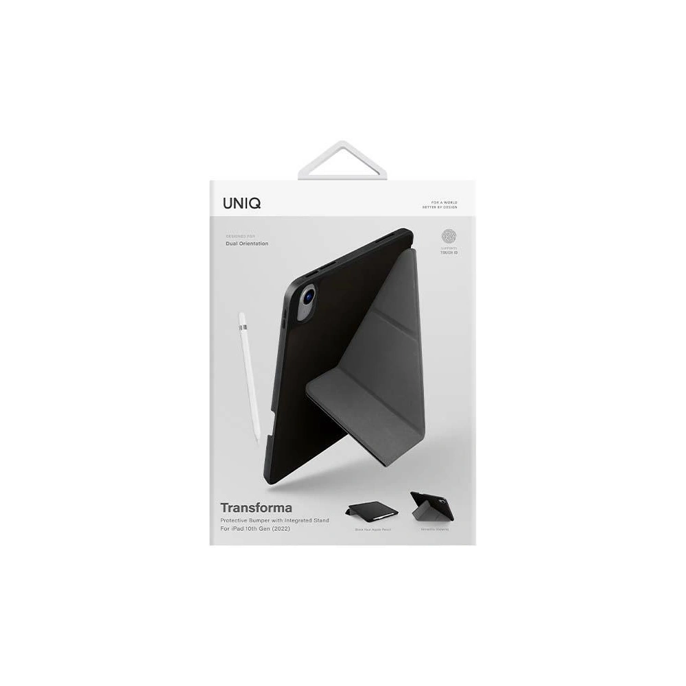Hurtownia GSM - Etui UNIQ Transforma Apple iPad 10.9 2022 (10. generációs) Antimikrobiális fekete/ebony black - UNIQ871 - {ean13} - Hurt