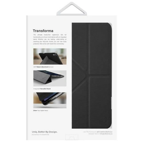 Etui UNIQ Transforma Apple iPad 10.9" 2022 / 11" 2025 Antimicrobial czarny/ebony black