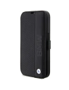 Etui BMW BMBKP14X22RDPK Apple iPhone 14 Pro Max fekete/black könyvtok Bőr Textúrázott&Sávos