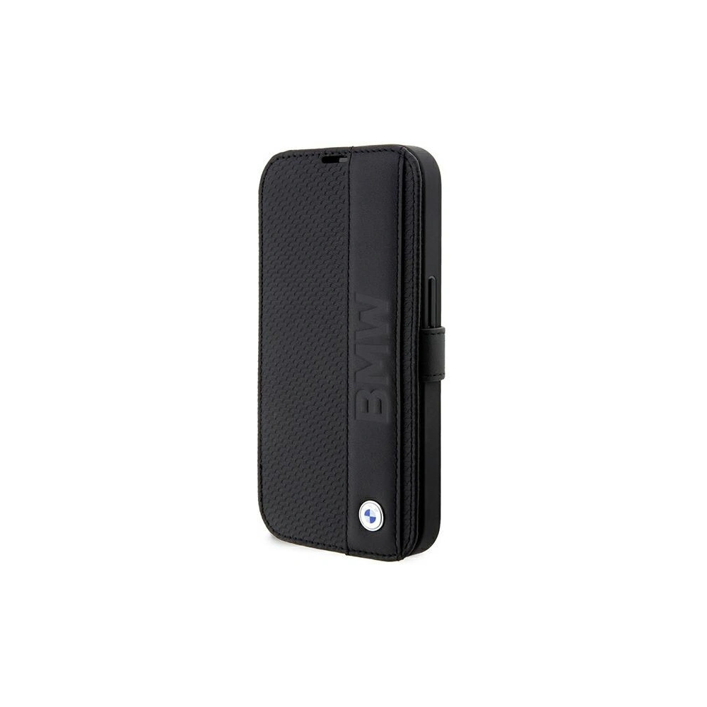 Hurtownia GSM - Etui BMW BMBKP14X22RDPK Apple iPhone 14 Pro Max fekete/black könyvtok Bőr Textúrázott&Sávos - BMW349 - {ean13} - Hurt