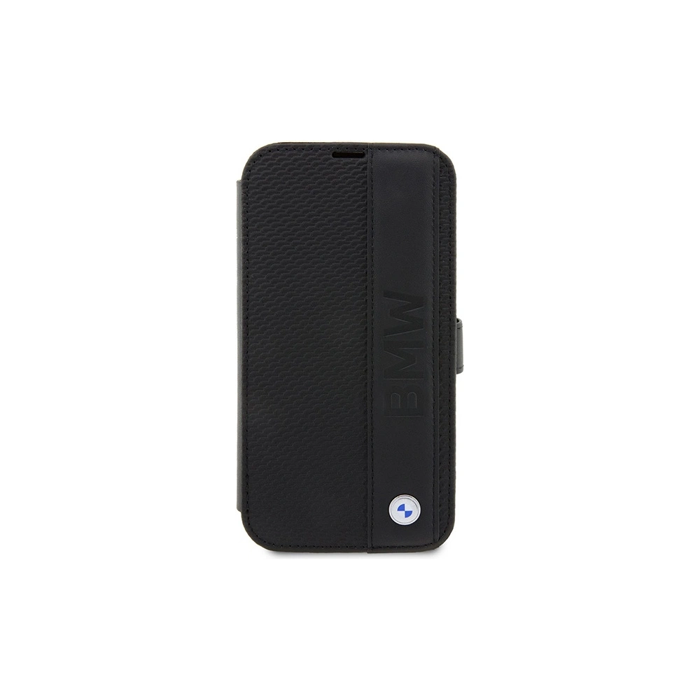 Hurtownia GSM - Etui BMW BMBKP14X22RDPK Apple iPhone 14 Pro Max fekete/black könyvtok Bőr Textúrázott&Sávos - BMW349 - {ean13} - Hurt