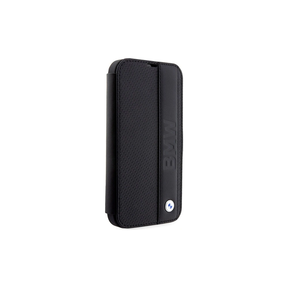 Hurtownia GSM - Etui BMW BMBKP14X22RDPK Apple iPhone 14 Pro Max fekete/black könyvtok Bőr Textúrázott&Sávos - BMW349 - {ean13} - Hurt