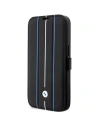 Etui BMW BMBKP14X22RVSK Apple iPhone 14 Pro Max fekete/black könyvtok Bőr Bélyeg Kék Csíkok
