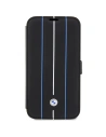 Hurtownia GSM - Etui BMW BMBKP14X22RVSK Apple iPhone 14 Pro Max schwarz/black Buchhülle Leder Stempel Blaue Linien - BMW350 - {ean13} - Hurt