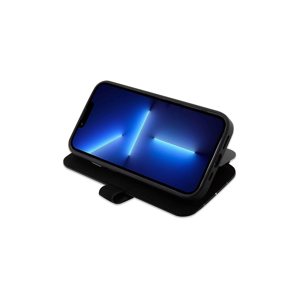 Hurtownia GSM - Etui BMW BMBKP14X22RVSK Apple iPhone 14 Pro Max fekete/black könyvtok Bőr Bélyeg Kék Csíkok - BMW350 - {ean13} - Hurt