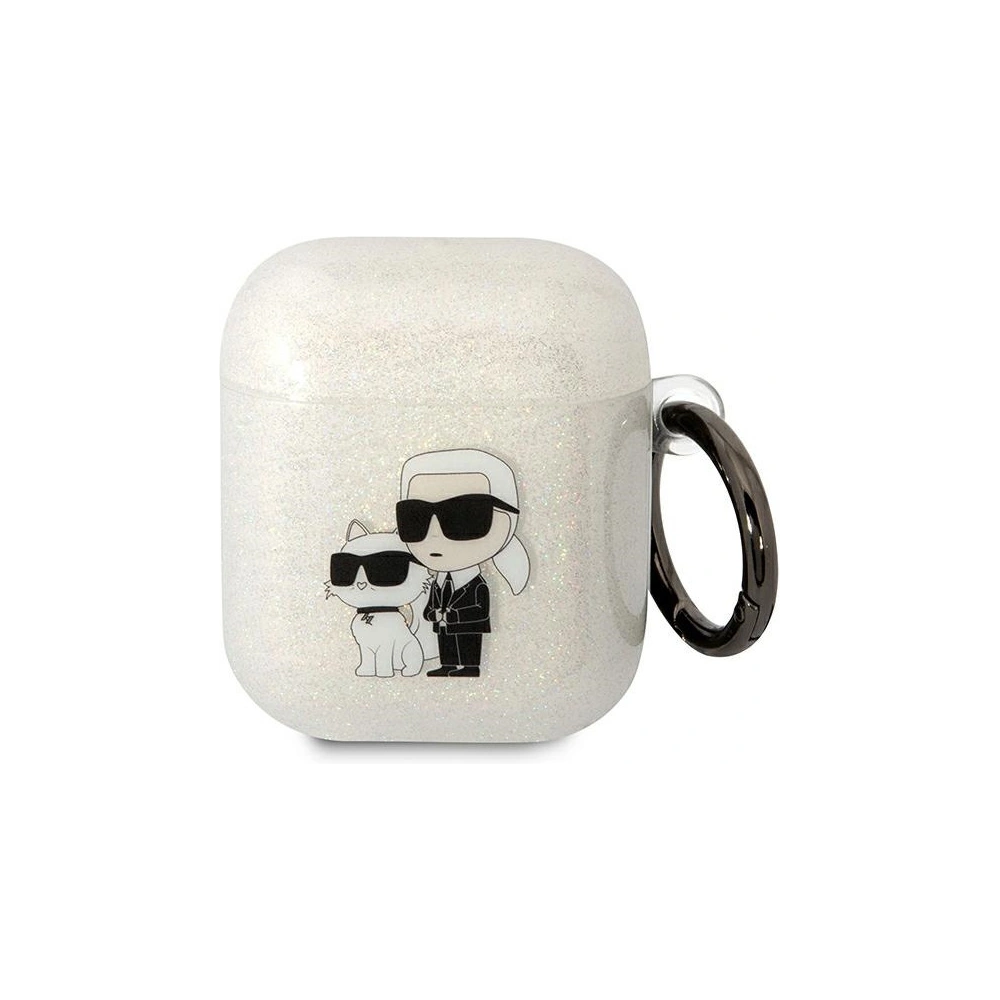 Hurtownia GSM - Karl Lagerfeld Apple Case KLA2HNKCTGT AirPods 2/1 transparent Gliter Karl&Choupette - KLD1503 - {ean13} - Hurt
