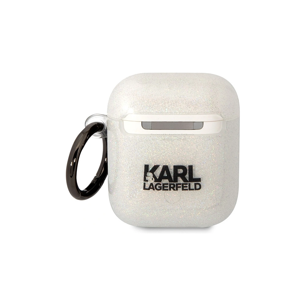 Wholesale Karl Lagerfeld KLA2HNKCTGT Apple AirPods 2/1 transparent Gliter Karl&Choupette - KLD1503 - {ean13} - Hurt