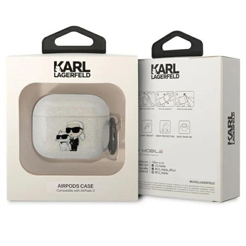 Etui Karl Lagerfeld KLA3HNKCTGT Apple AirPods 3 transparent Gliter Karl&Choupette