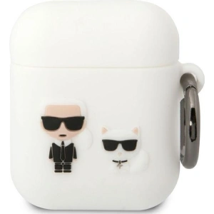 Hurtownia GSM - Etui Karl Lagerfeld KLACA2SILKCW Apple AirPods 2/1 bílý/white silikon Karl & Choupette - KLD1506 - {ean13} - Hurt