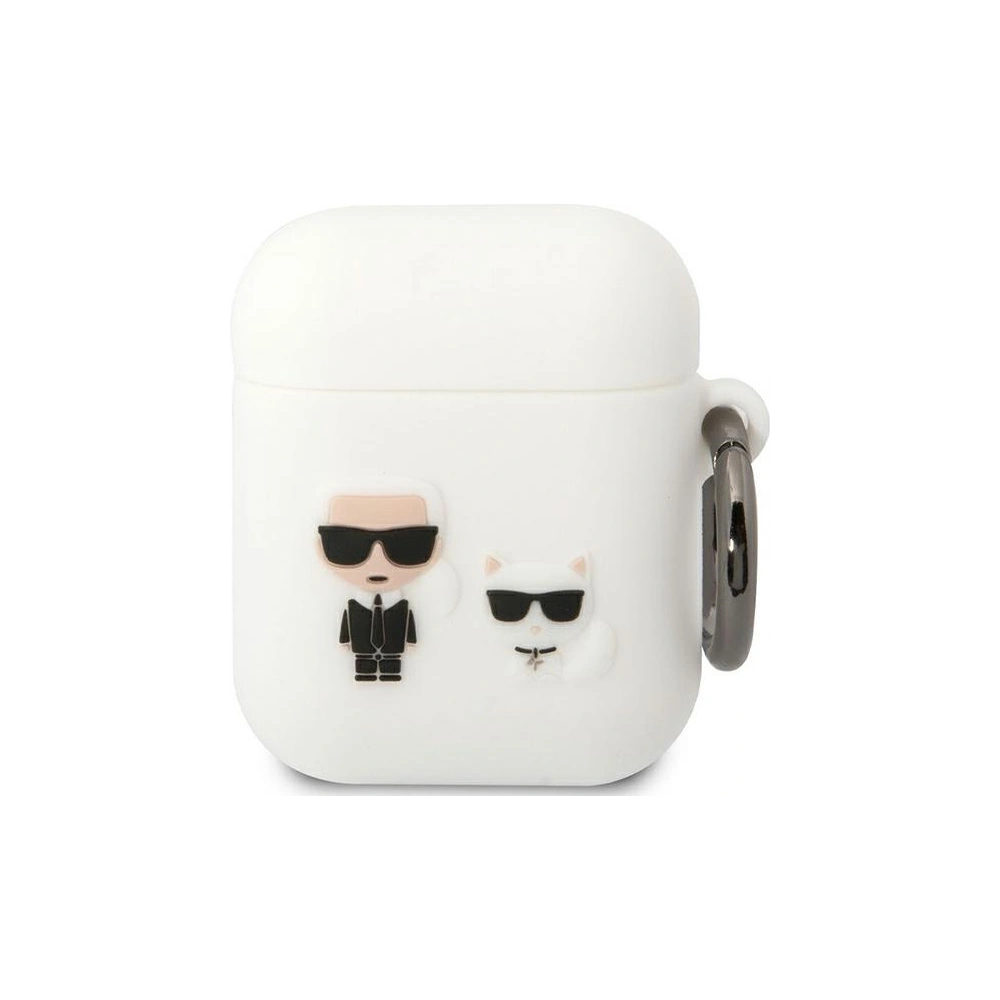 Hurtownia GSM - Etui Karl Lagerfeld KLACA2SILKCW Apple AirPods 2/1 bílý/white silikon Karl & Choupette - KLD1506 - {ean13} - Hurt