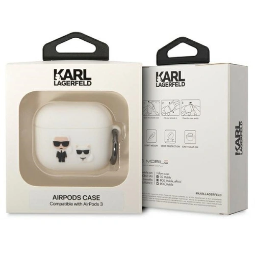 Etui Karl Lagerfeld KLACA3SILKCW Apple AirPods 3 biały/white Silicone Karl & Choupette