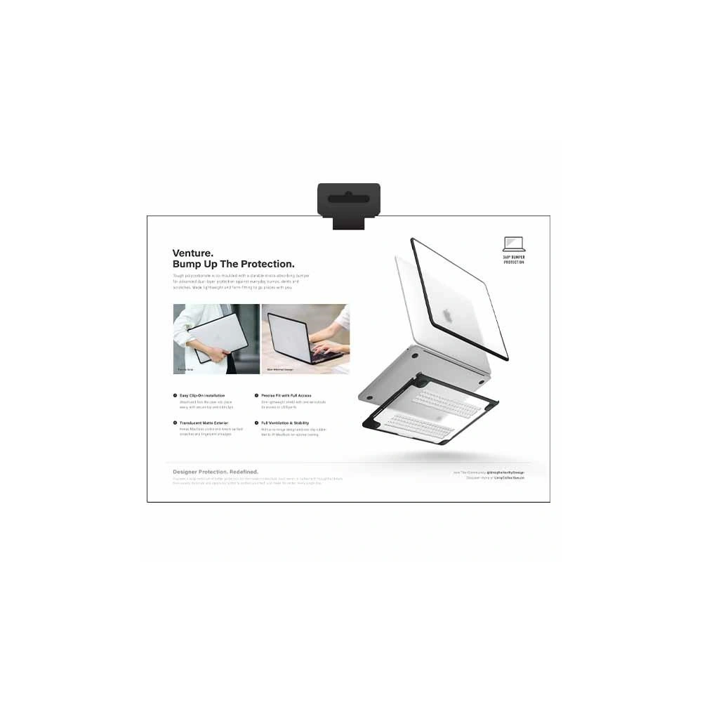 Hurtownia GSM - Etui UNIQ Venture Apple MacBook Air 13 (2018 - 2022) černý/midnight black - UNIQ877 - {ean13} - Hurt