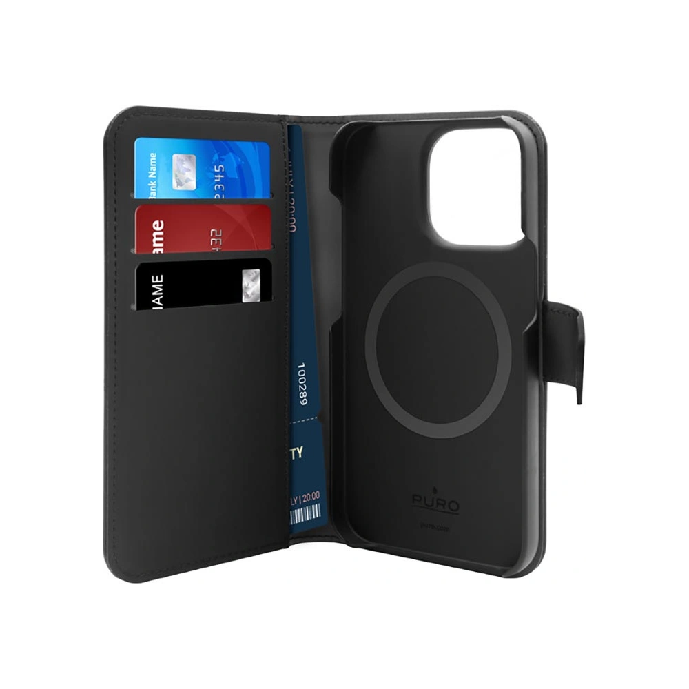 Hurtownia GSM - PURO Wallet Leválasztható 2in1 MagSafe Apple iPhone 14 Pro Max (fekete) - PUR635 - {ean13} - Hurt