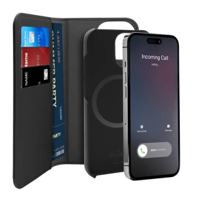 Etui PURO Wallet Detachable 2in1 MagSafe Apple iPhone 14 Pro (czarny)
