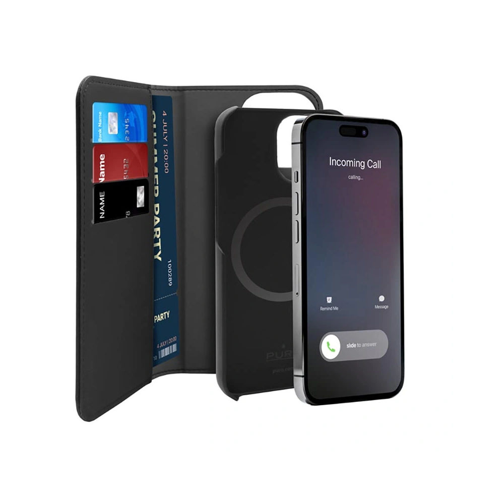 Hurtownia GSM - Etui PURO Wallet Odnímatelný 2v1 MagSafe Apple iPhone 14 Pro (černý) - PUR636 - {ean13} - Hurt