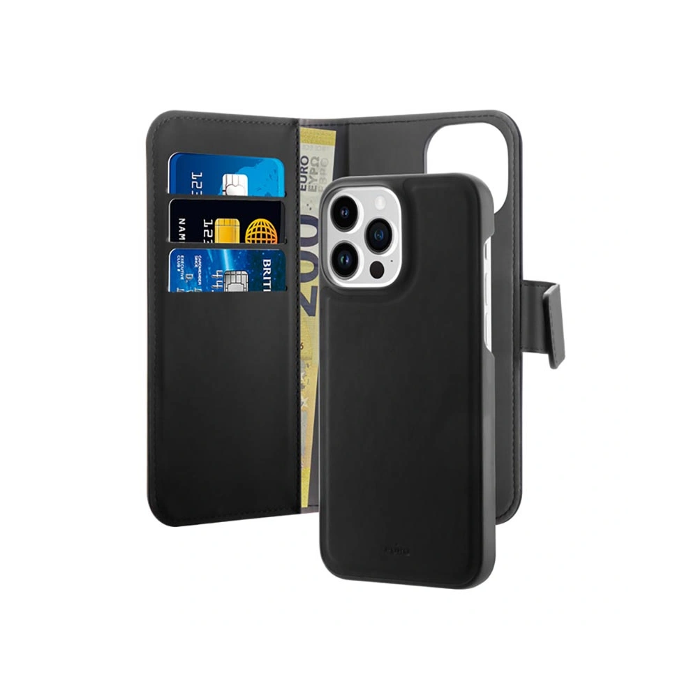 Hurtownia GSM - Etui PURO Wallet Odnímatelný 2v1 MagSafe Apple iPhone 14 Pro (černý) - PUR636 - {ean13} - Hurt