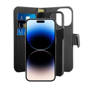 Etui PURO Wallet Detachable 2in1 MagSafe Apple iPhone 14 Pro (czarny)