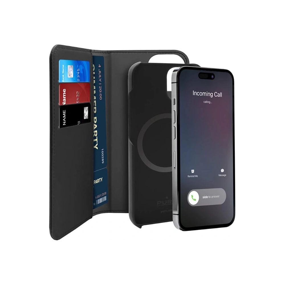 Hurtownia GSM - Etui PURO Wallet Detachable 2in1 MagSafe Apple iPhone 14 Plus / 15 Plus (schwarz) - PUR637 - {ean13} - Hurt