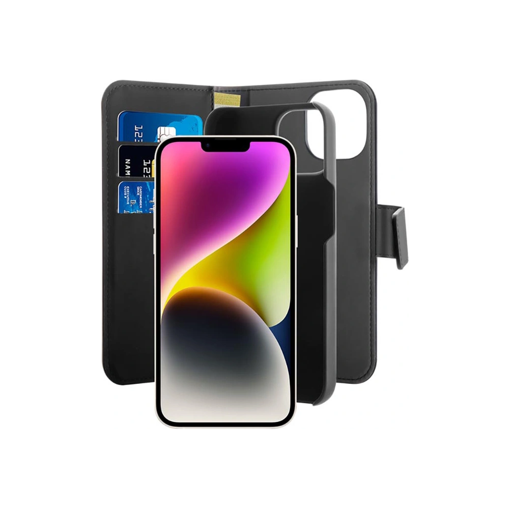 Hurtownia GSM - Etui PURO Wallet Detachable 2in1 MagSafe Apple iPhone 14 Plus / 15 Plus (schwarz) - PUR637 - {ean13} - Hurt