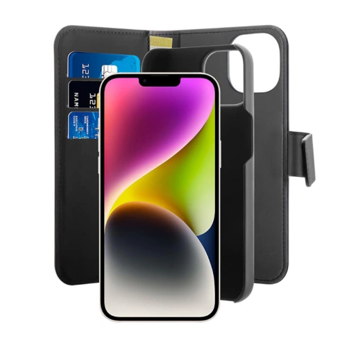 Etui PURO Wallet Detachable 2in1 MagSafe Apple iPhone 14/13 (czarny)
