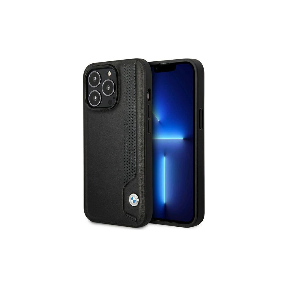 Hurtownia GSM - Etui BMW BMHCP14L22RBDK Apple iPhone 14 Pro negru/black hardcase Leather Blue Dots - BMW358 - {ean13} - Hurt
