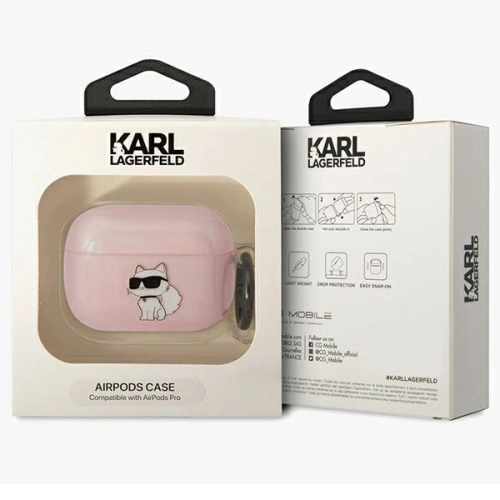 Etui Karl Lagerfeld KLAPHNCHTCP Apple AirPods Pro różowy/pink Ikonik Choupette
